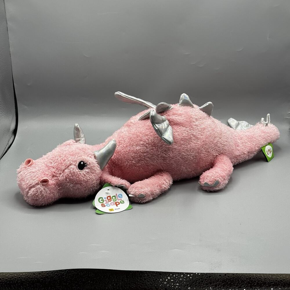 GiggleScape PINK SPARKLY DRAGON 24” Stuffed Animal Giggle Scape NEW